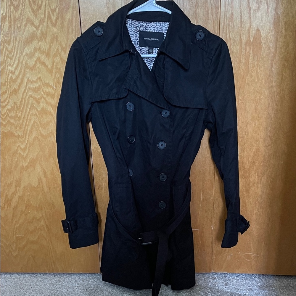 Banana Republic Classic Black Trench Coat